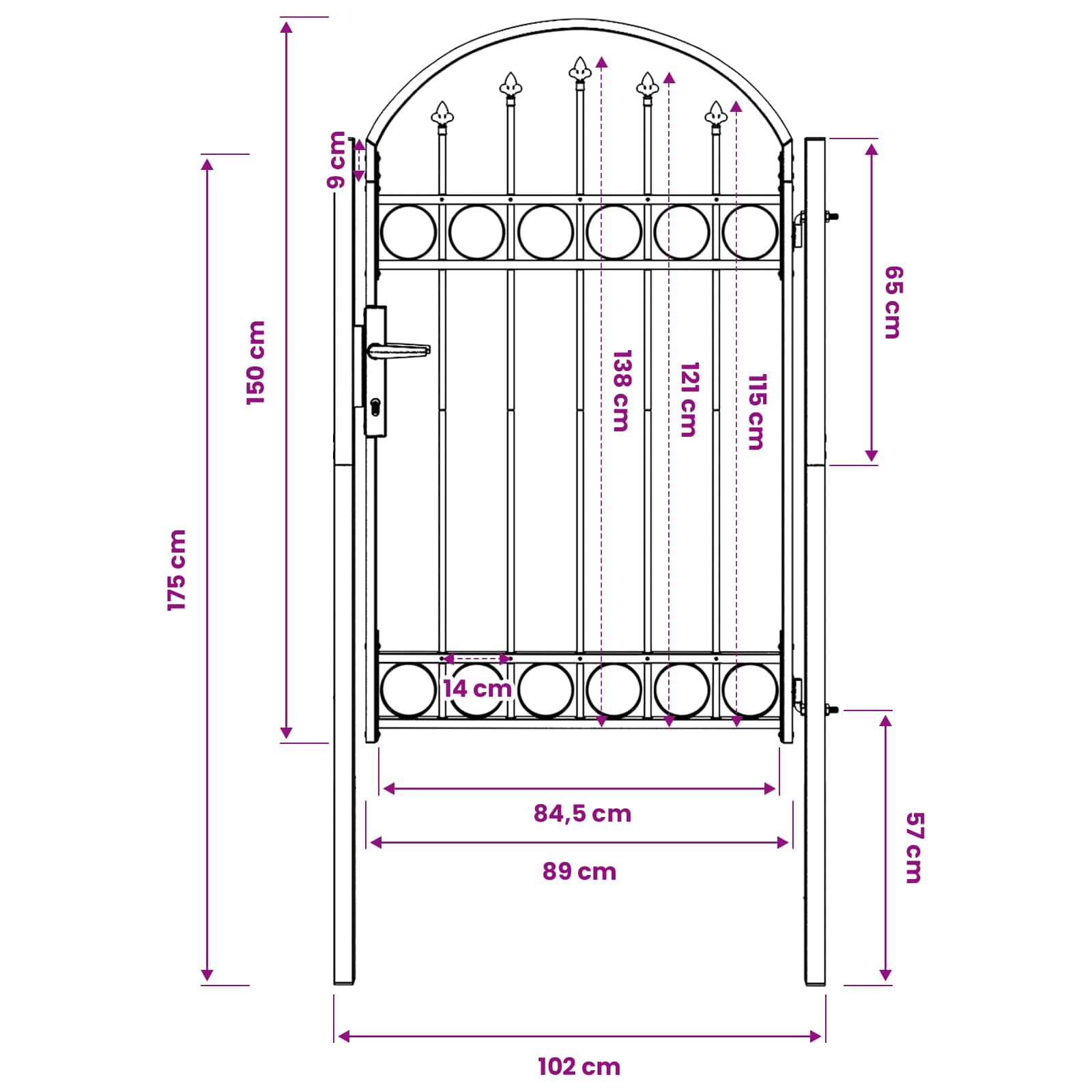 vidaXL Brama ogrodzeniowa ASSEN 100 x 150 cm Stal malowana proszkowo