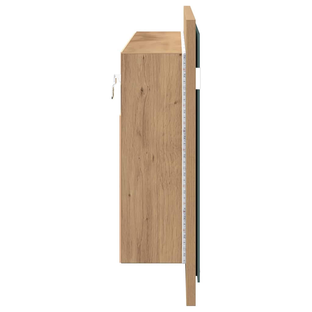 vidaXL Lustro LED w szafce z półką Dąb rzemieślniczy 100 x 12 x 45 cm