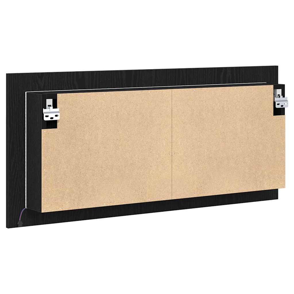 vidaXL Lustro LED w szafce z półką Czarny Dąb 100 x 12 x 45 cm