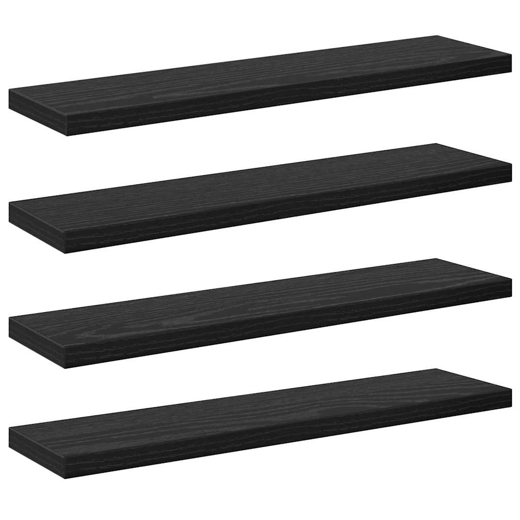 vidaXL Półka na książki 4 pcs Czarny 40 x 10 x 1,5 cm