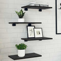 vidaXL Półka na książki 4 pcs Czarny 40 x 20 x 1,5 cm