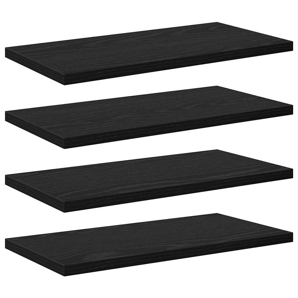 vidaXL Półka na książki 4 pcs Czarny 40 x 20 x 1,5 cm