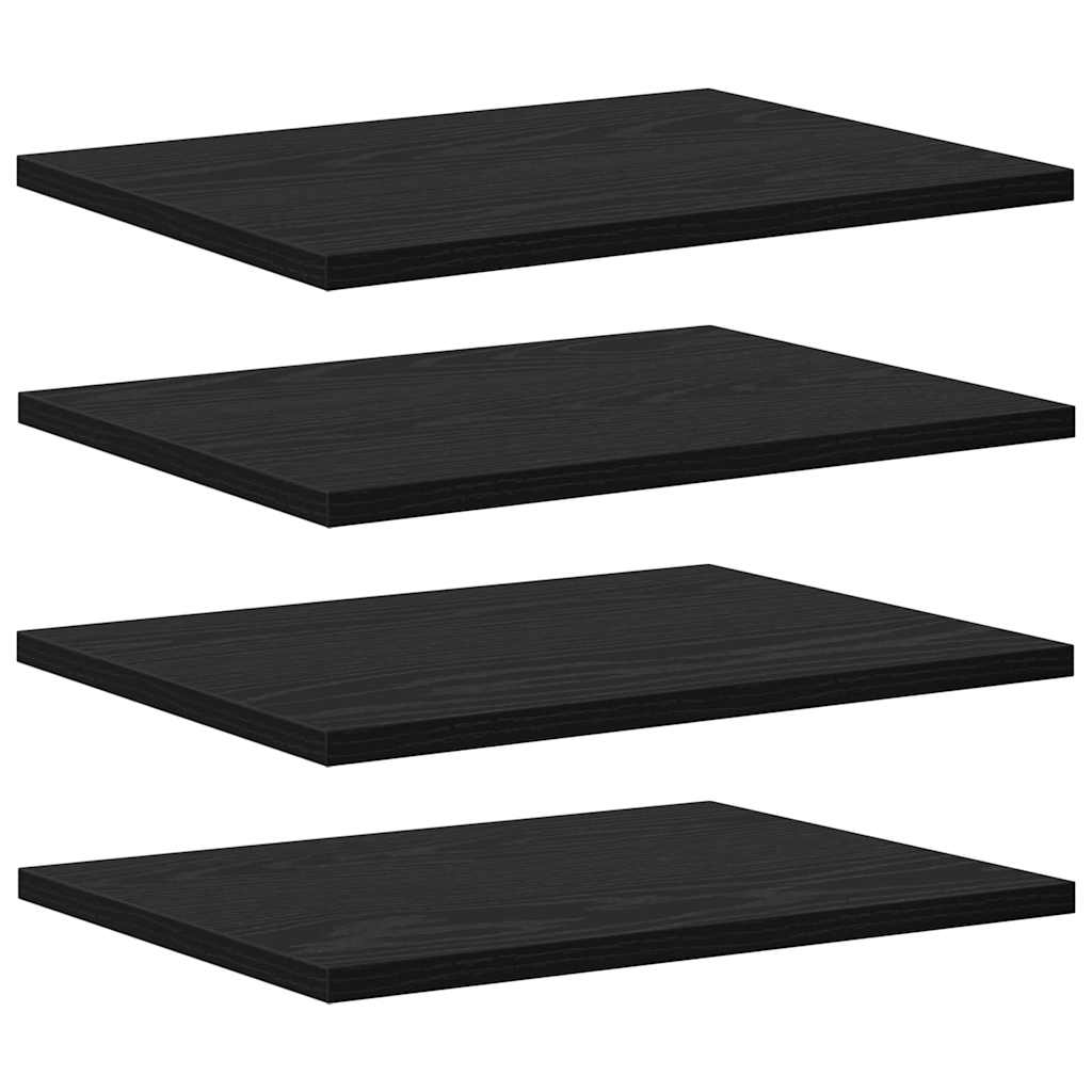 vidaXL Półka na książki 4 pcs Czarny 40 x 30 x 1,5 cm