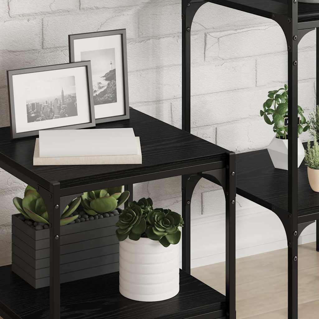 vidaXL Półka na książki 4 pcs Czarny 40 x 40 x 1,5 cm