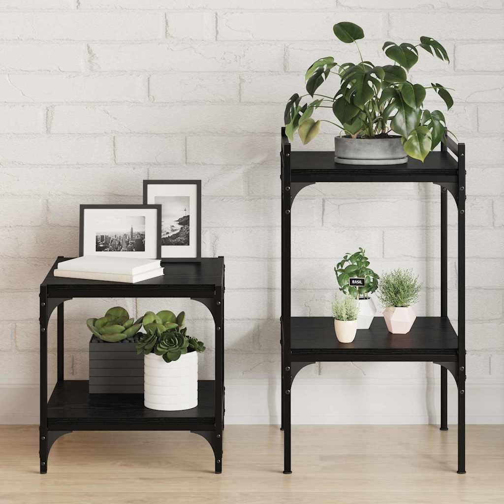 vidaXL Półka na książki 4 pcs Czarny 40 x 40 x 1,5 cm