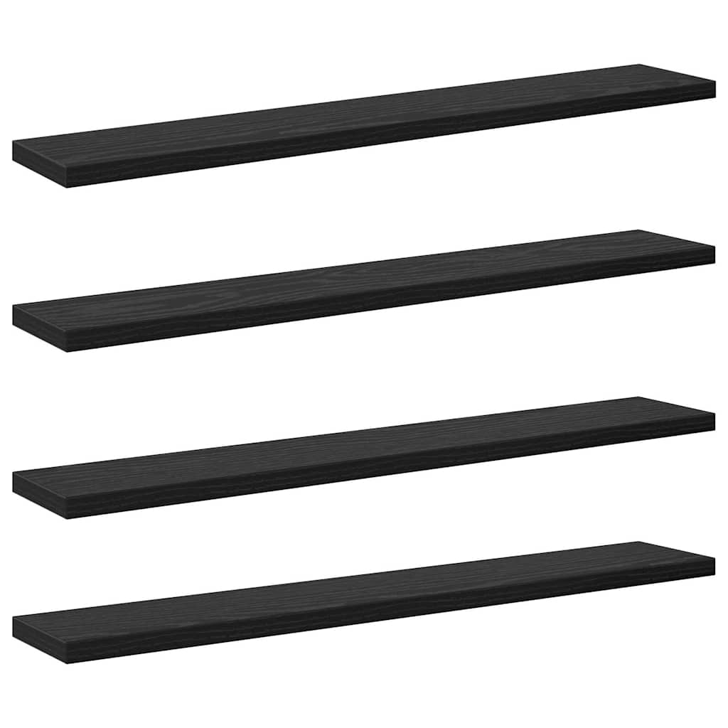 vidaXL Półka na książki 4 pcs Czarny 60 x 10 x 1,5 cm