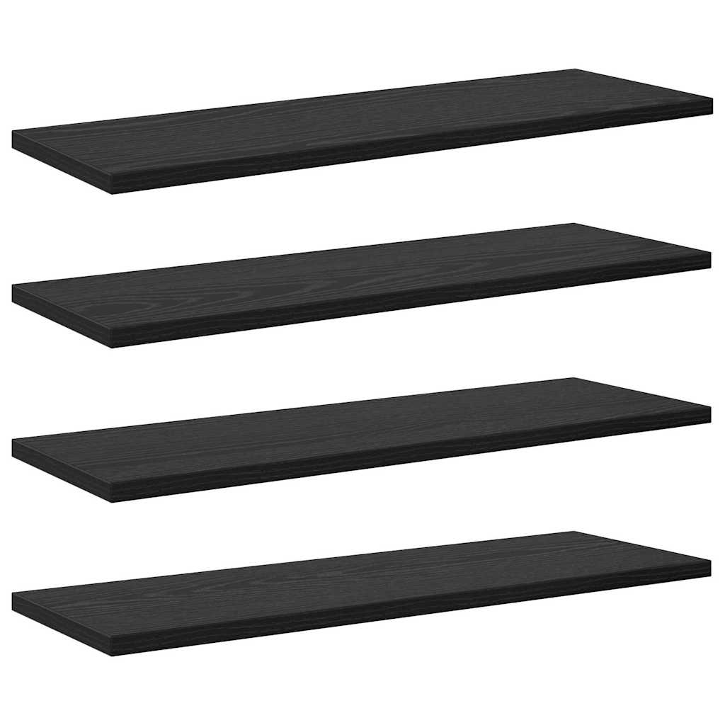 vidaXL Półka na książki 4 pcs Czarny 60 x 20 x 1,5 cm