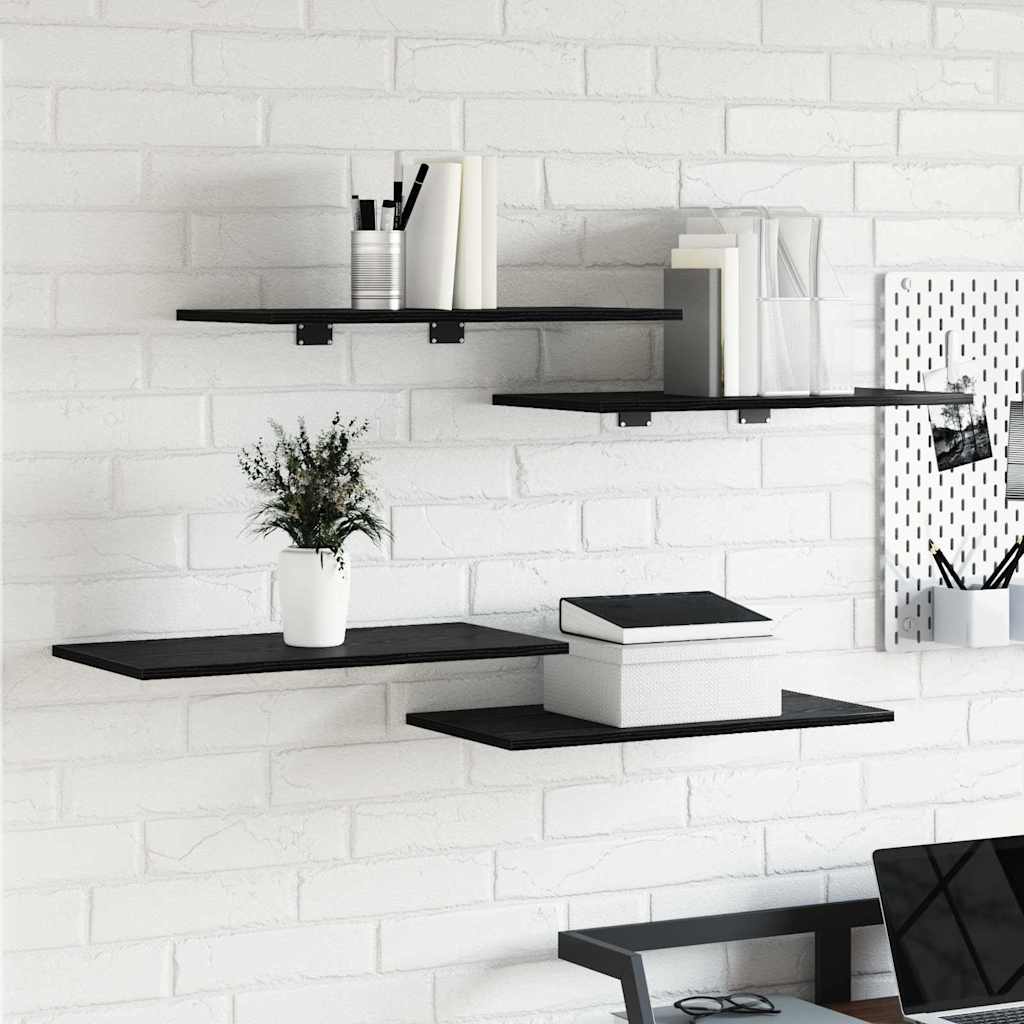 vidaXL Półka na książki 4 pcs Czarny 60 x 30 x 1,5 cm
