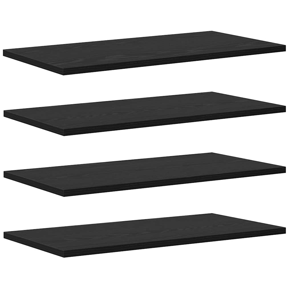 vidaXL Półka na książki 4 pcs Czarny 60 x 30 x 1,5 cm