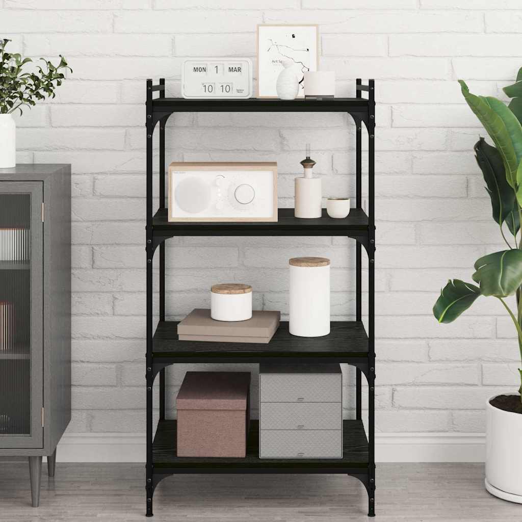 vidaXL Półka na książki 4 pcs Czarny 60 x 40 x 1,5 cm