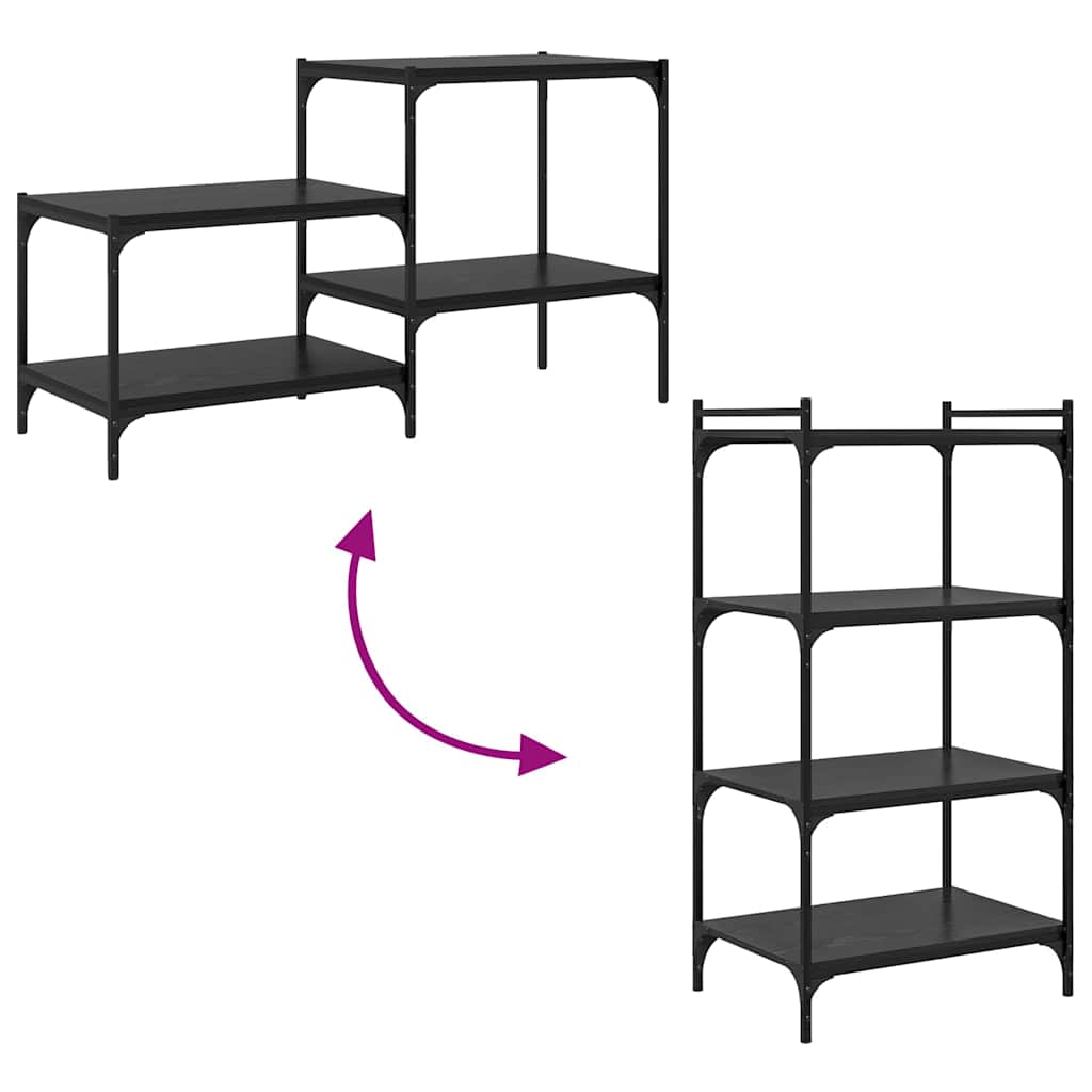 vidaXL Półka na książki 4 pcs Czarny 60 x 40 x 1,5 cm