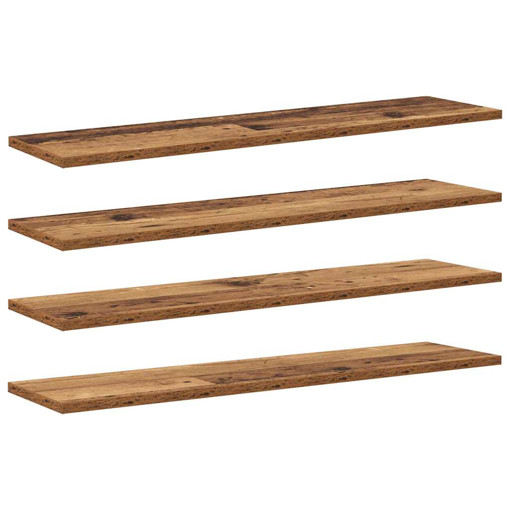 vidaXL Półka na książki 4 pcs Brązowy 80 x 20 x 1,5 cm