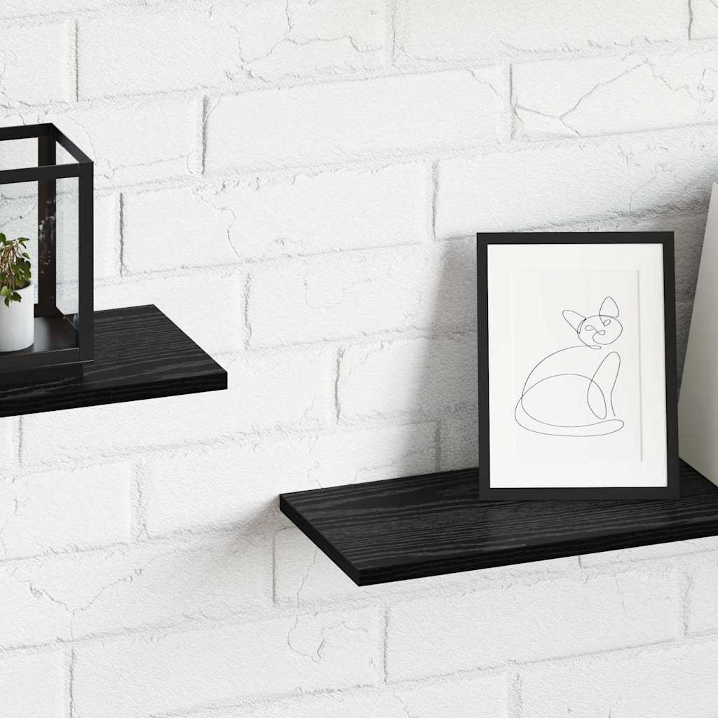vidaXL Półka na książki 4 pcs Czarny 80 x 20 x 1,5 cm