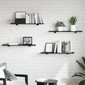 vidaXL Półka na książki 4 pcs Czarny 80 x 20 x 1,5 cm
