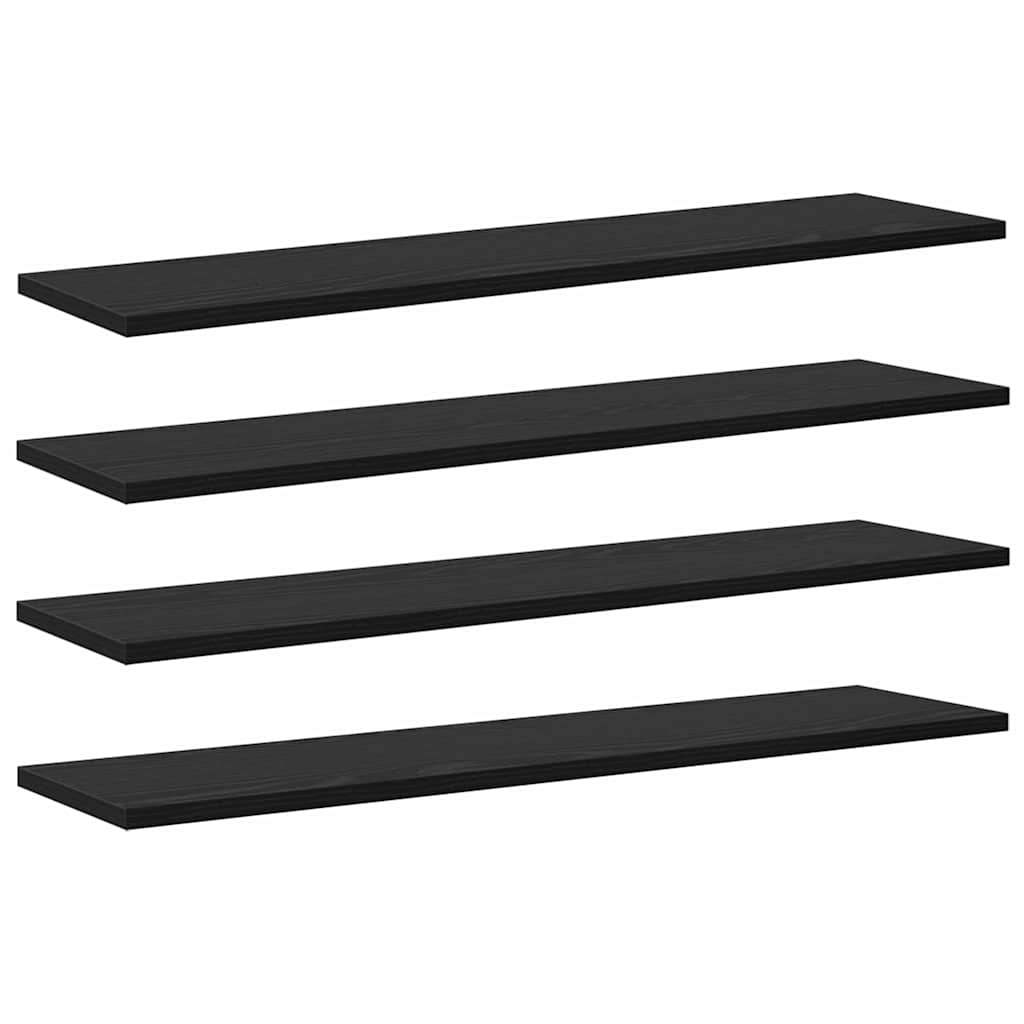 vidaXL Półka na książki 4 pcs Czarny 80 x 20 x 1,5 cm