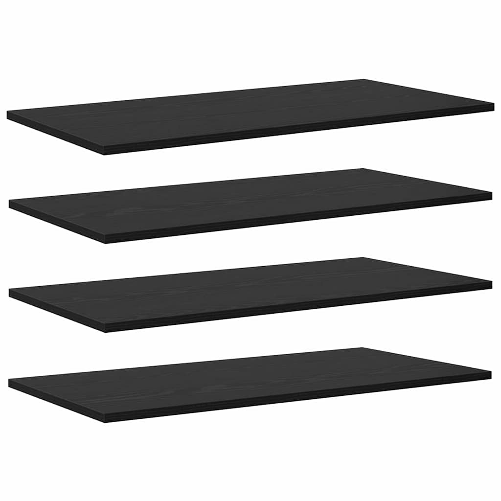 vidaXL Półka na książki 4 pcs Czarny 80 x 40 x 1,5 cm