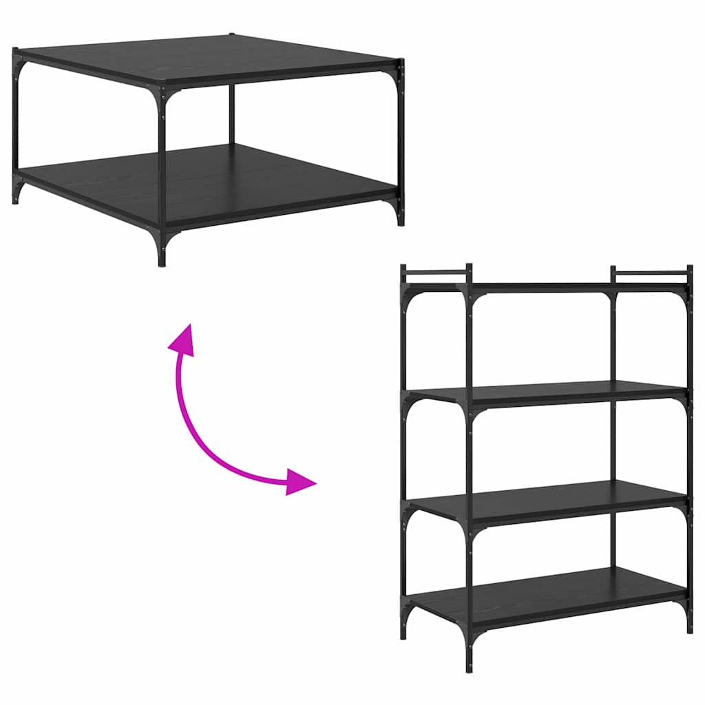 vidaXL Półka na książki 4 pcs Czarny 80 x 40 x 1,5 cm