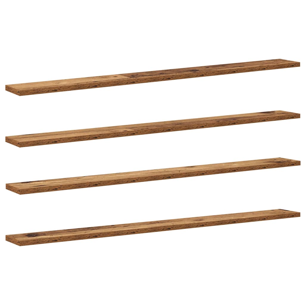 vidaXL Półka na książki 4 pcs Brązowy 100 x 10 x 1,5 cm