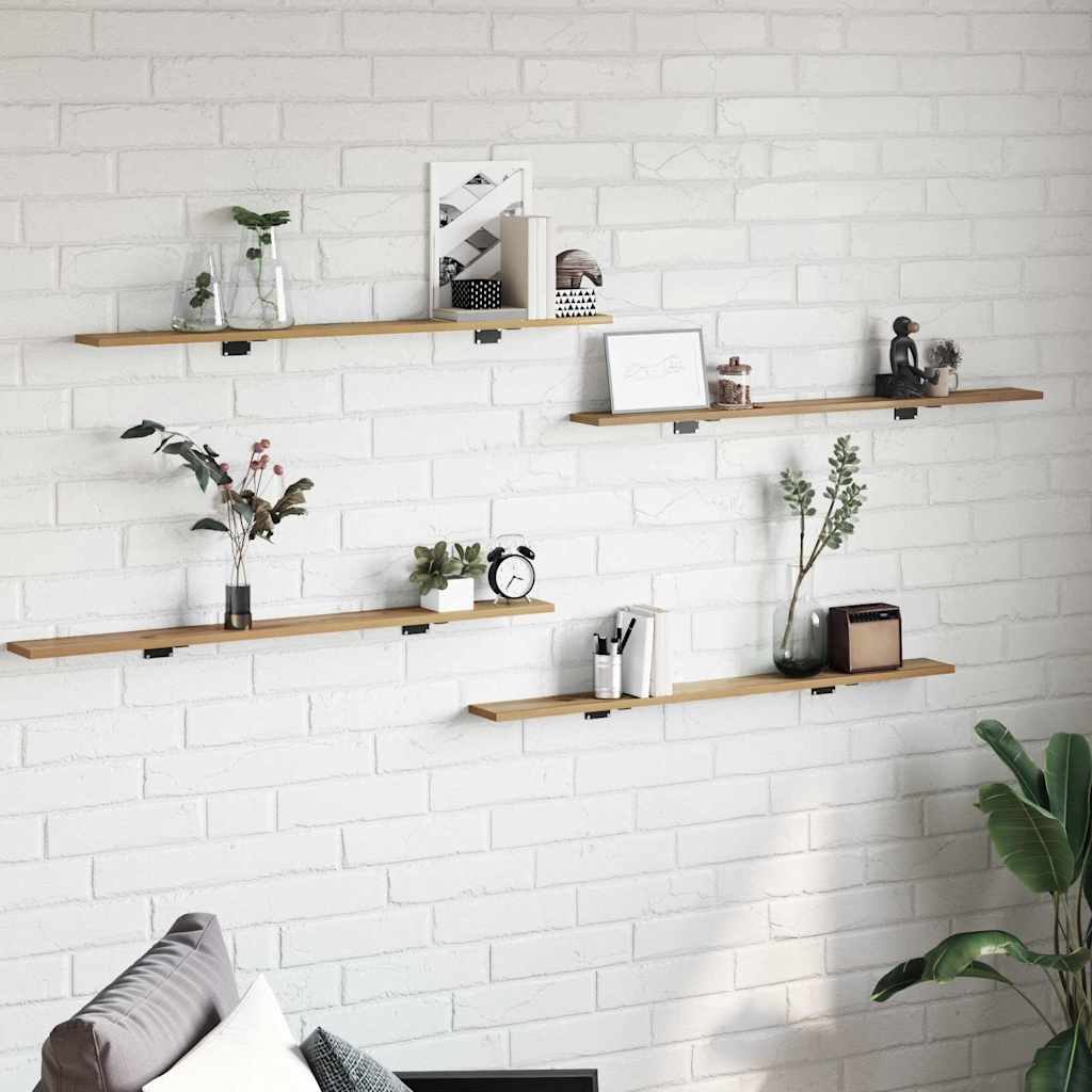 vidaXL Półka na książki 4 pcs Brązowy 100 x 10 x 1,5 cm