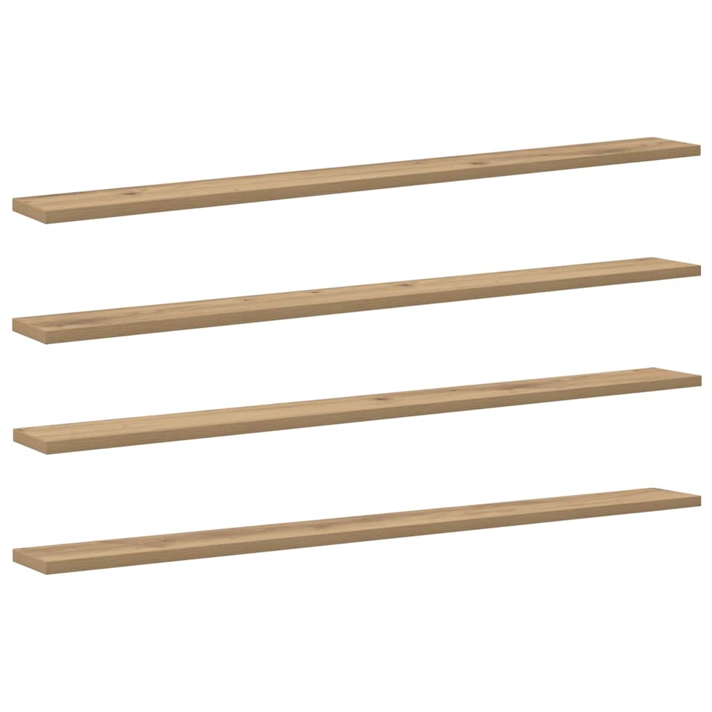 vidaXL Półka na książki 4 pcs Brązowy 100 x 10 x 1,5 cm