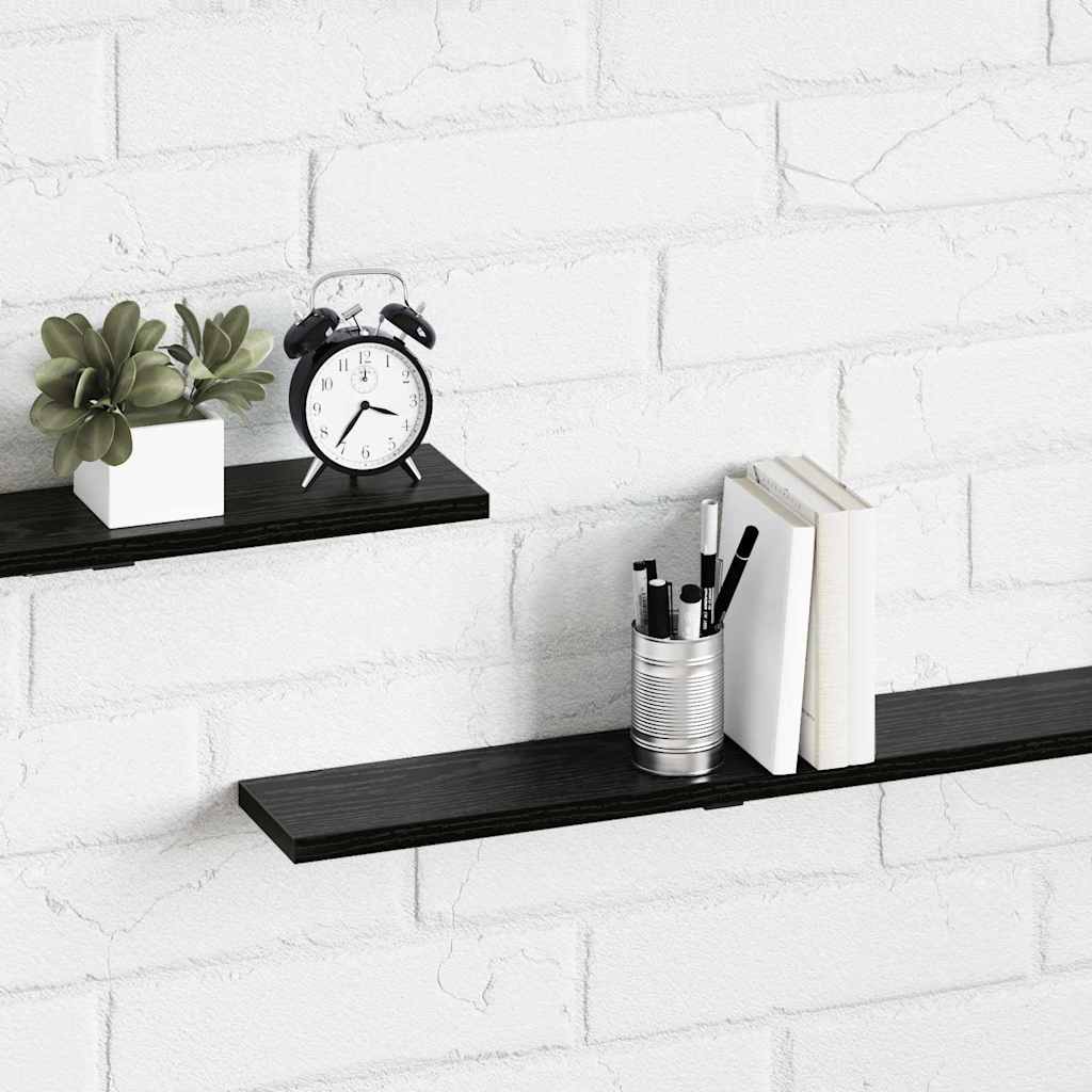 vidaXL Półka na książki 4 pcs Czarny 100 x 10 x 1,5 cm