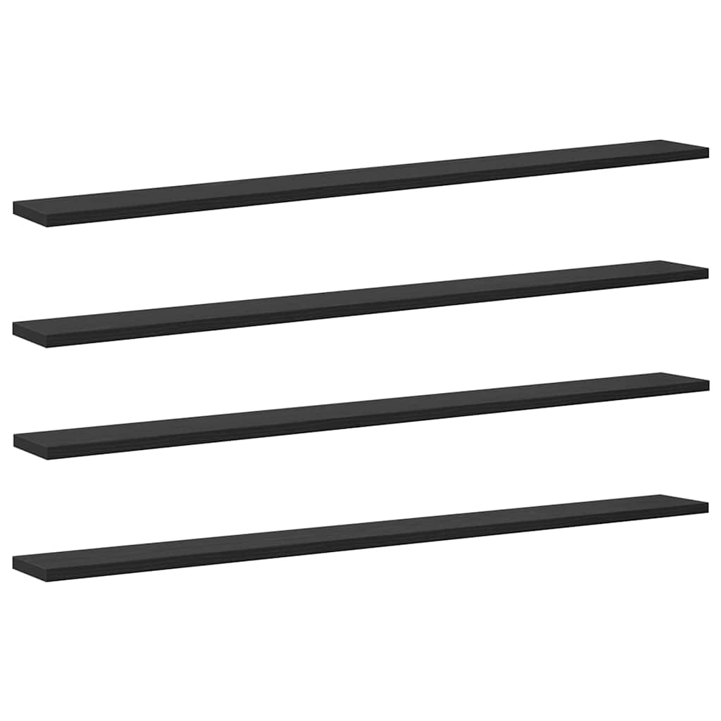 vidaXL Półka na książki 4 pcs Czarny 100 x 10 x 1,5 cm
