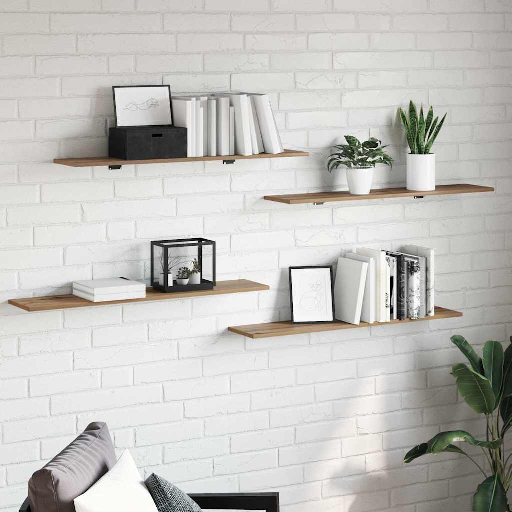 vidaXL Półka na książki 4 pcs Brązowy 100 x 20 x 1,5 cm