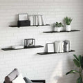 vidaXL Półka na książki 4 pcs Czarny 100 x 20 x 1,5 cm