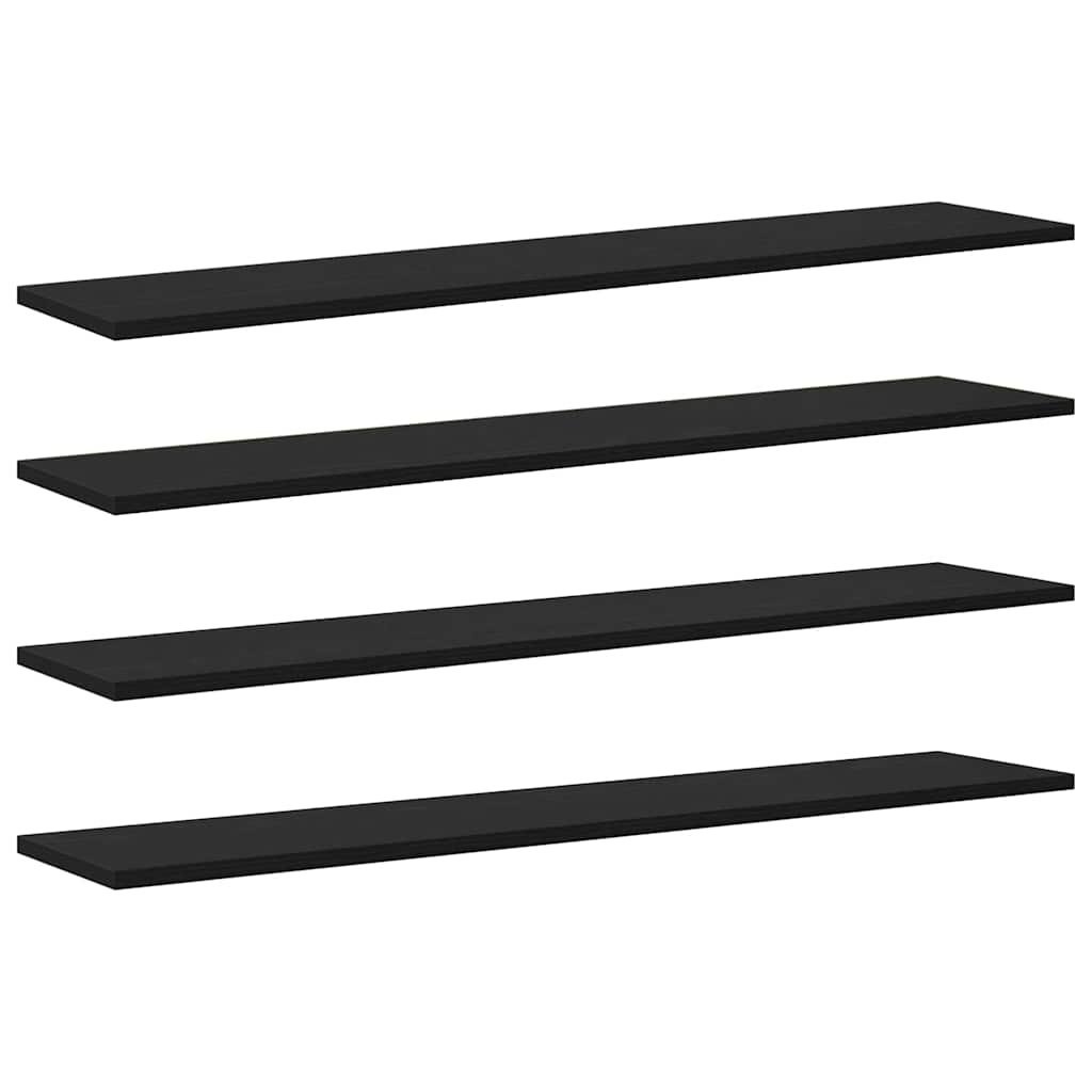 vidaXL Półka na książki 4 pcs Czarny 100 x 20 x 1,5 cm