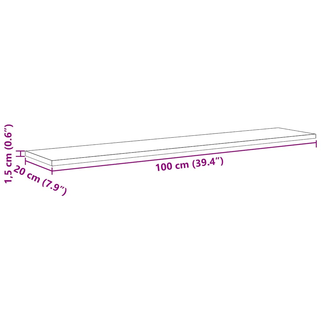 vidaXL Półka na książki 4 pcs Czarny 100 x 20 x 1,5 cm