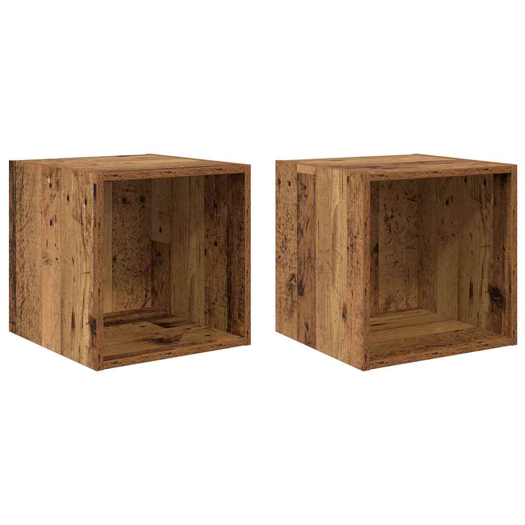 vidaXL Szafka ścienna z półką 2 pcs Stare drewno 37 x 37 x 37 cm