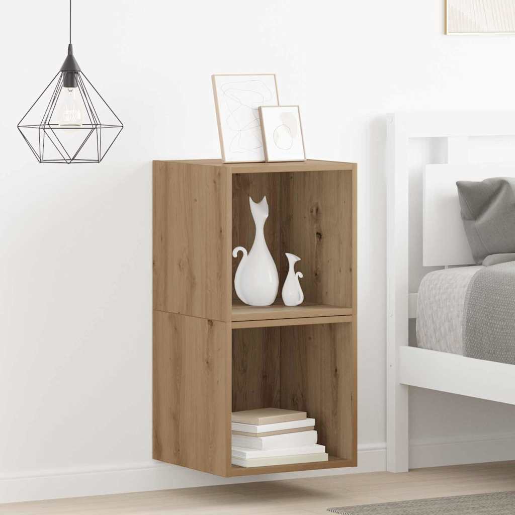 vidaXL Szafka ścienna z półką 2 pcs Dąb rzemieślniczy 37 x 37 x 37 cm
