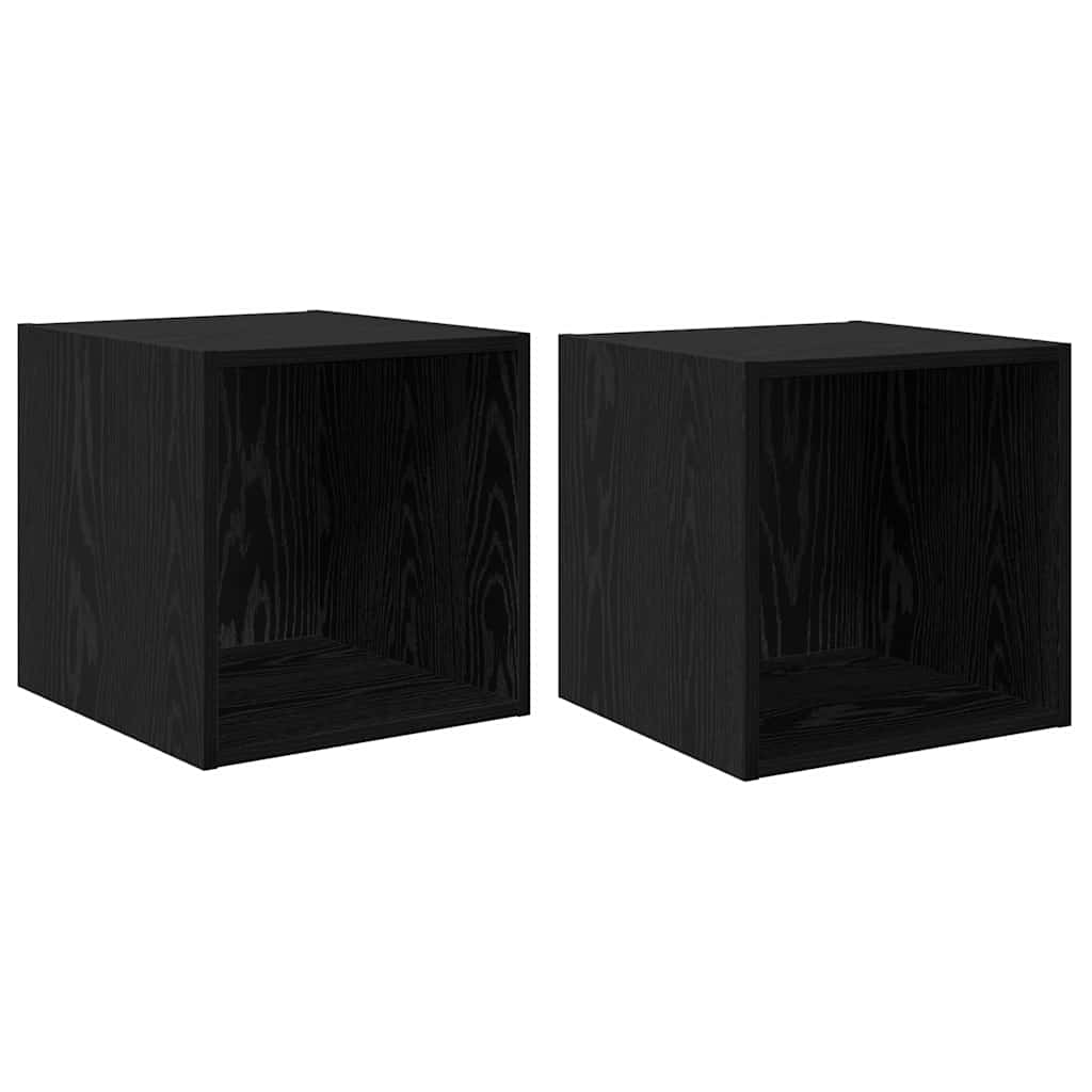 vidaXL Szafka ścienna z półką 2 pcs Czarny Dąb 37 x 37 x 37 cm