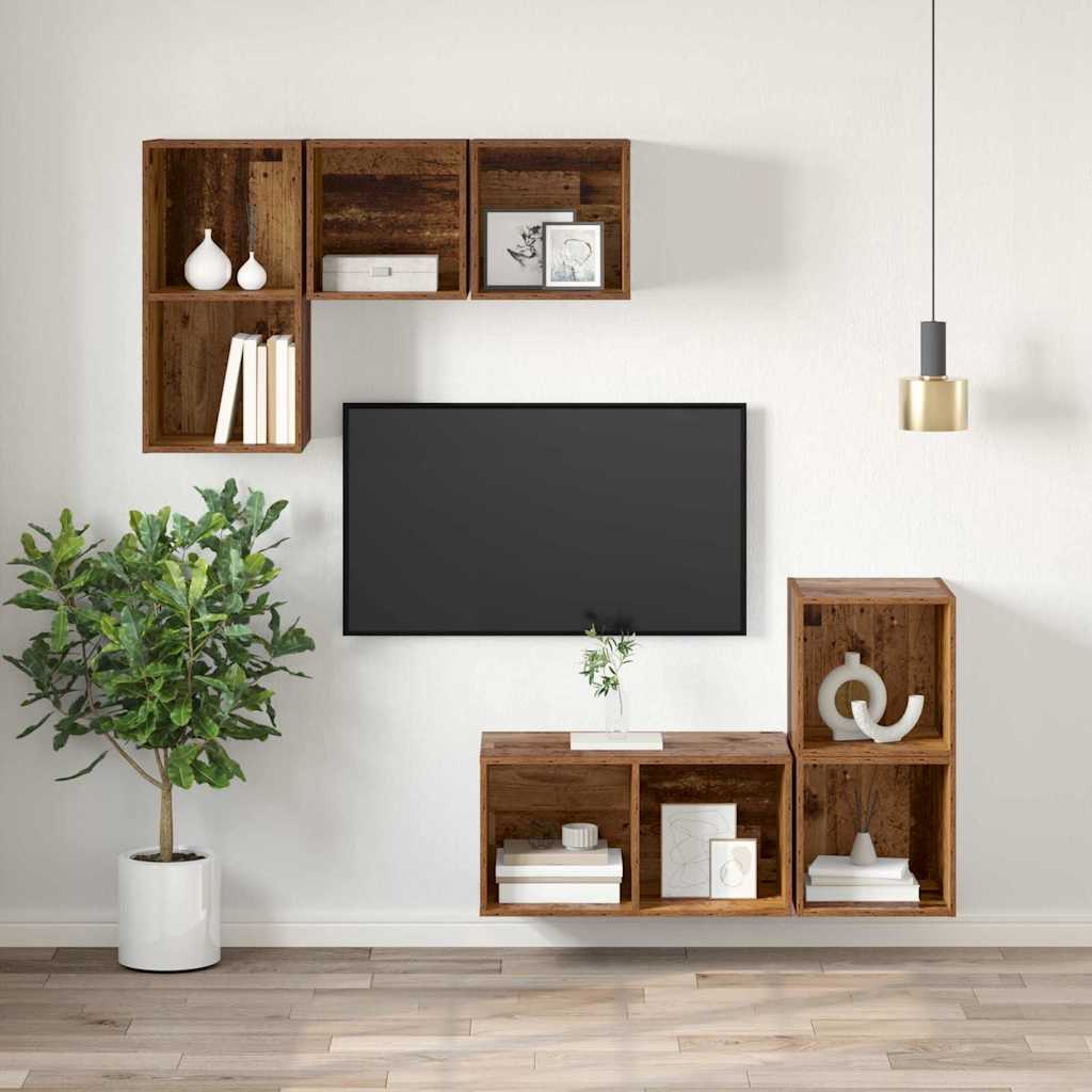 vidaXL Zestaw szafek RTV Stare drewno 37 x 37 x 72 cm