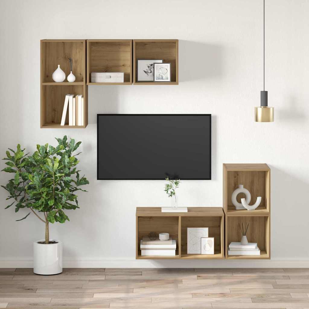 vidaXL Zestaw szafek RTV Dąb rzemieślniczy 37 x 37 x 72 cm