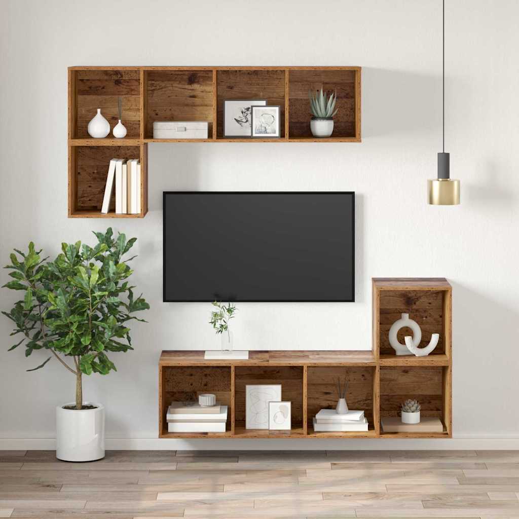 vidaXL Zestaw szafek RTV Stare drewno 37 x 37 x 107 cm