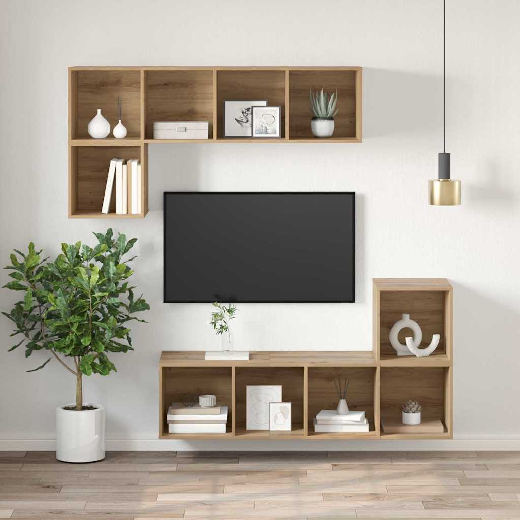 vidaXL Zestaw szafek RTV Dąb rzemieślniczy 37 x 37 x 107 cm