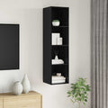 vidaXL Zestaw szafek RTV Czarny Dąb 37 x 37 x 142,5 cm
