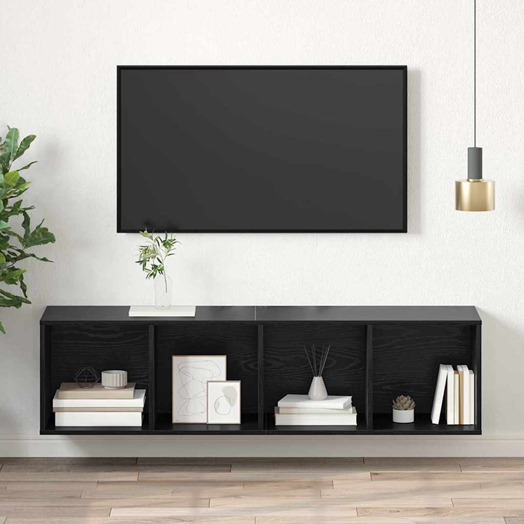 vidaXL Zestaw szafek RTV Czarny Dąb 37 x 37 x 142,5 cm
