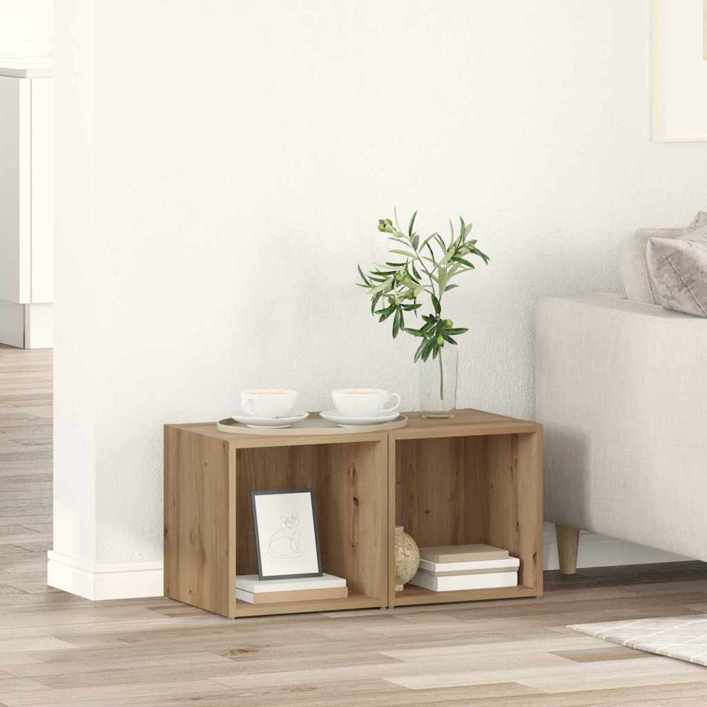 vidaXL Zestaw szafek RTV 2 pcs Dąb rzemieślniczy 37 x 35 x 37,5 cm