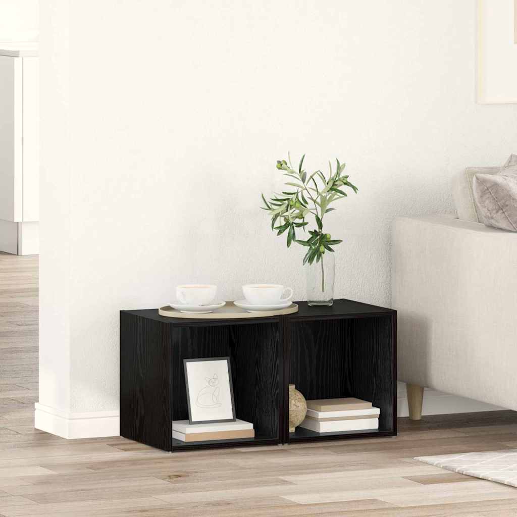 vidaXL Zestaw szafek RTV 2 pcs 37 x 35 x 37,5 cm Czarny