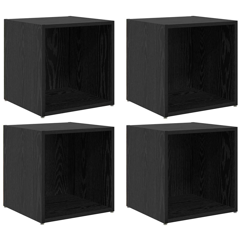 vidaXL Zestaw szafek RTV 4 pcs Czarny 37 x 35 x 37,5 cm