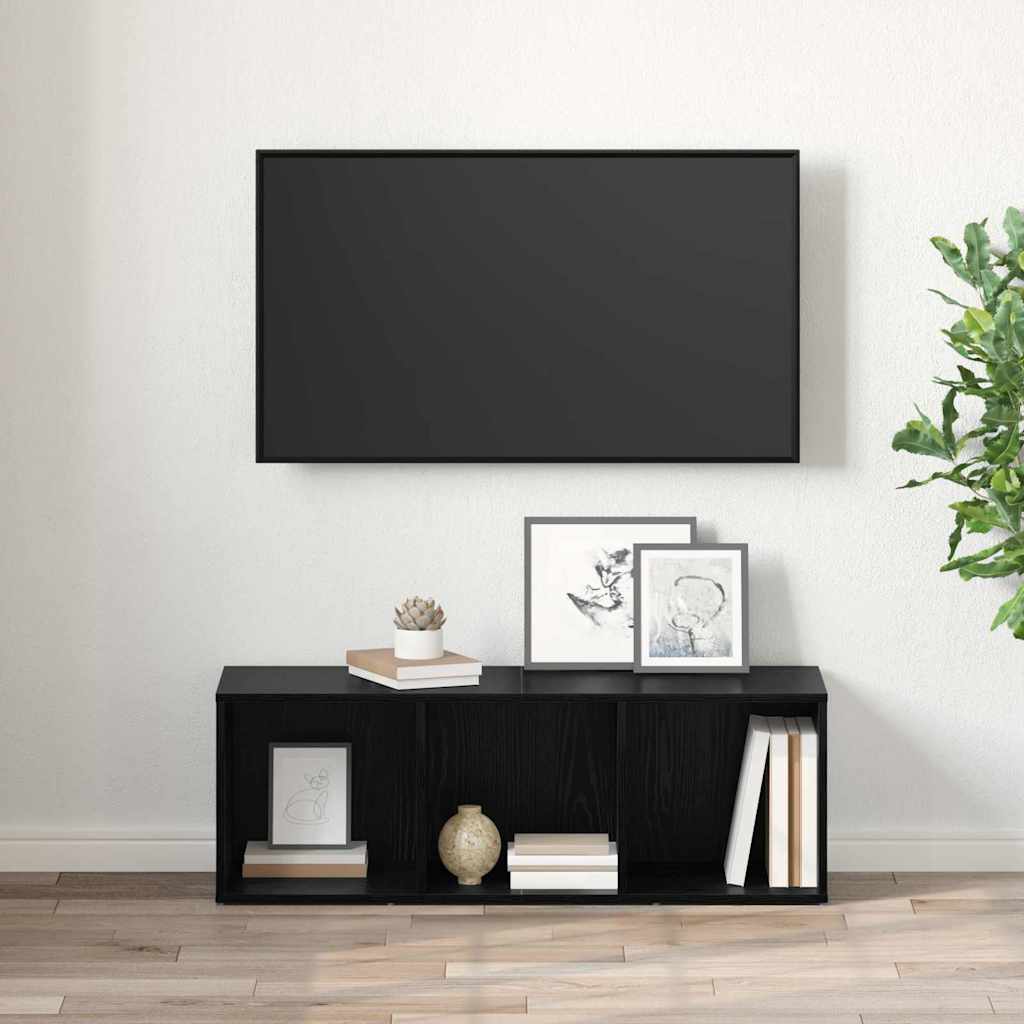 vidaXL Zestaw szafek RTV Montowane na ścianie Czarny 72 x 35 x 37 cm