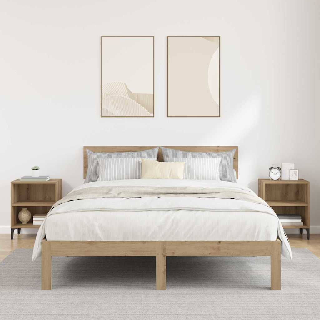 vidaXL Szafka Nocna 2 pcs Dąb rzemieślniczy 40 x 30 x 50 cm