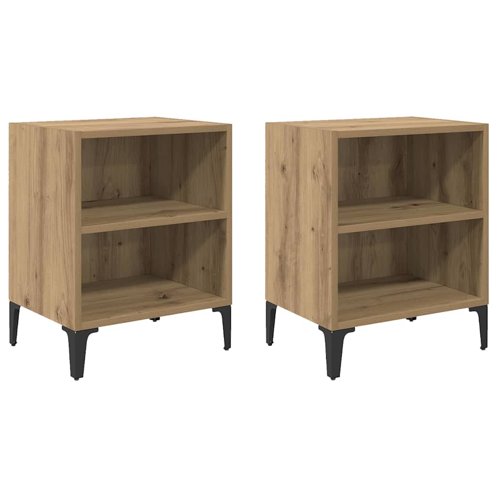 vidaXL Szafka Nocna 2 pcs Dąb rzemieślniczy 40 x 30 x 50 cm