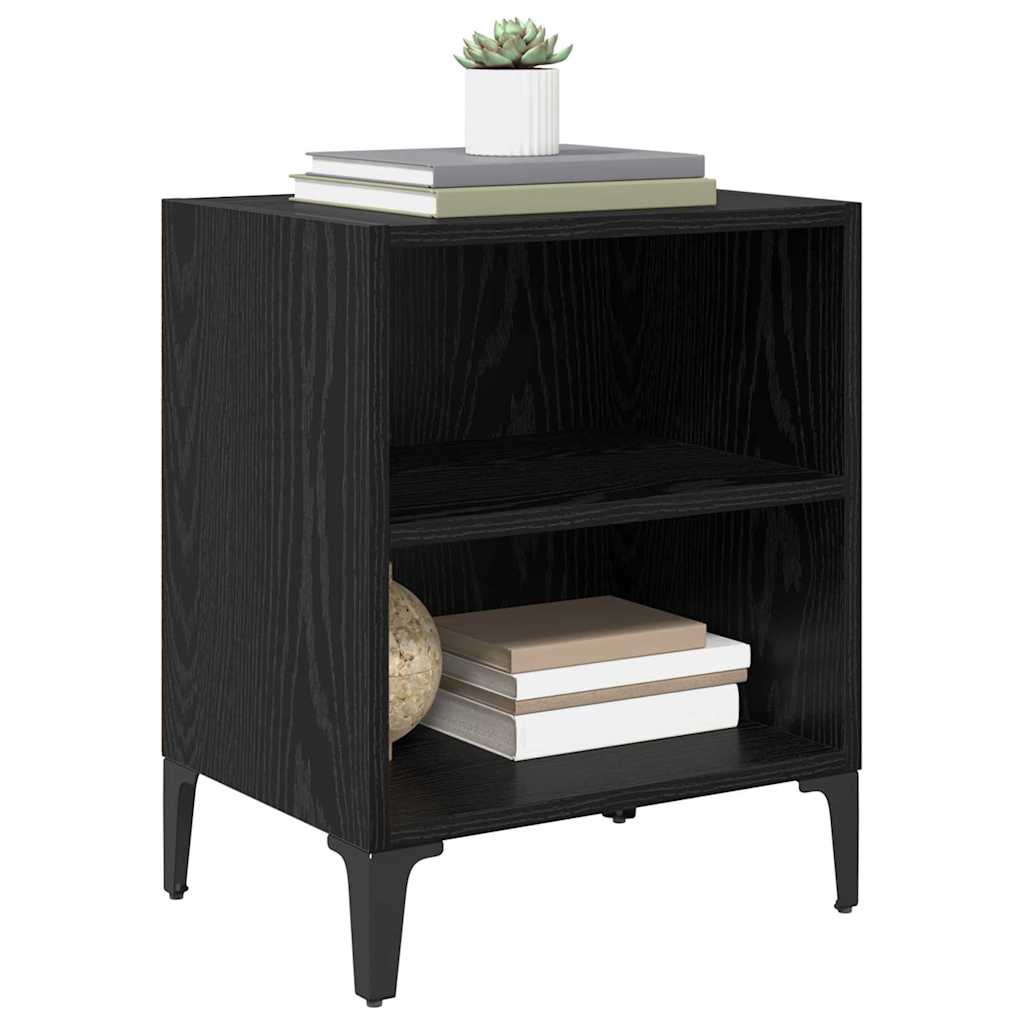 vidaXL Szafka Nocna Czarny Dąb 40 x 30 x 50 cm Materiał drewnopochodny