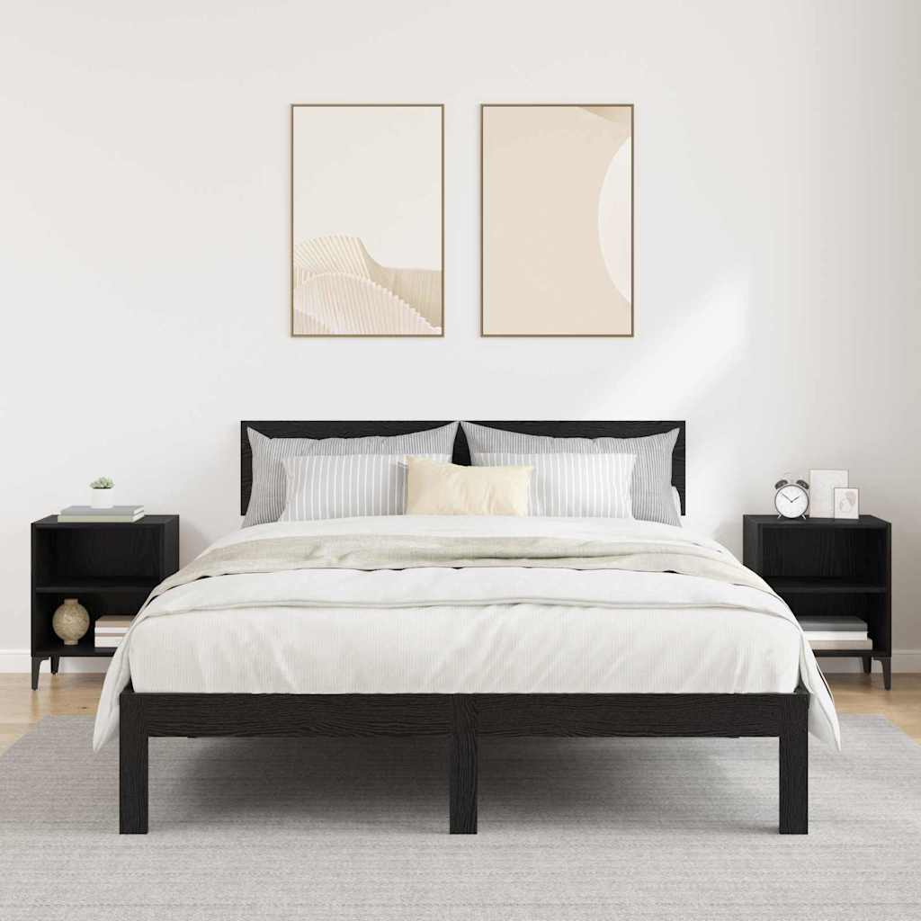 vidaXL Szafka Nocna 2 pcs Czarny Dąb 40 x 30 x 50 cm