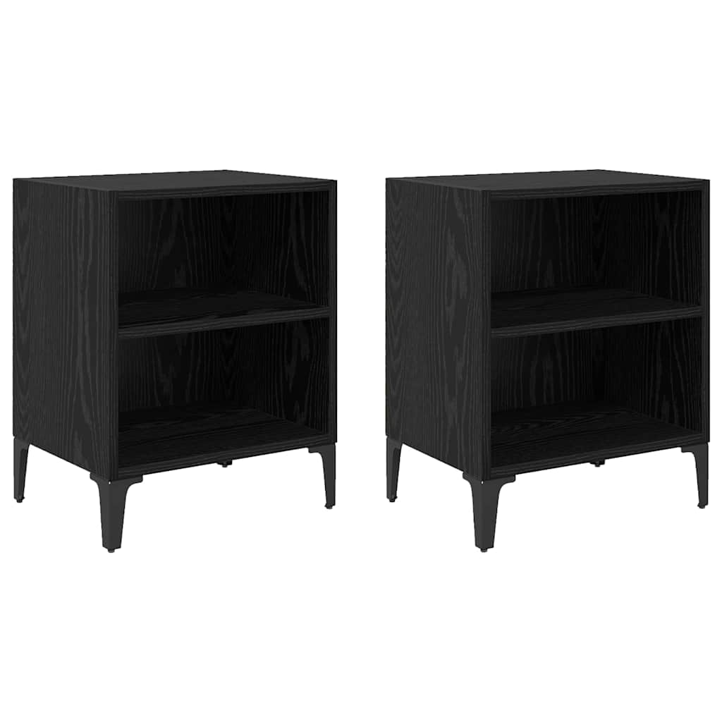 vidaXL Szafka Nocna 2 pcs Czarny Dąb 40 x 30 x 50 cm