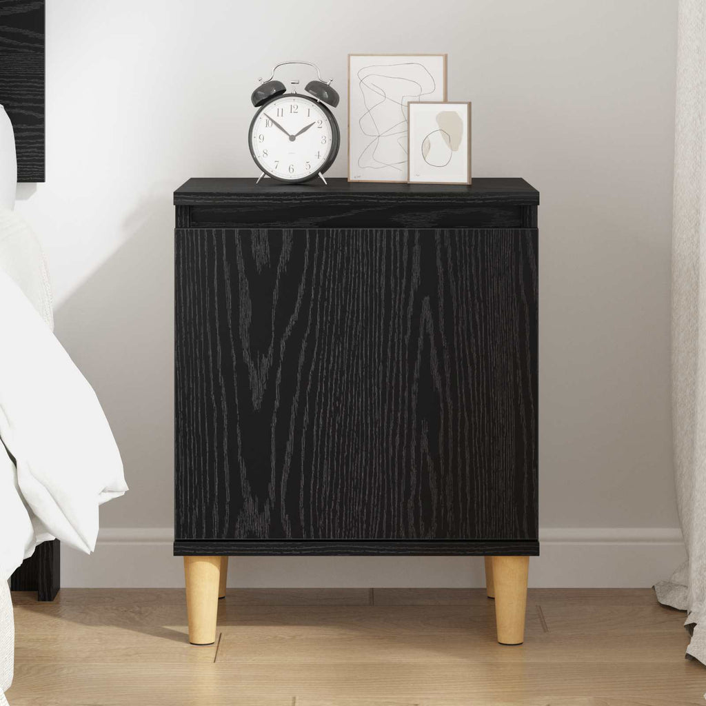 vidaXL Szafka Nocna Czarny Dąb 40 x 30 x 50 cm Materiał drewnopochodny
