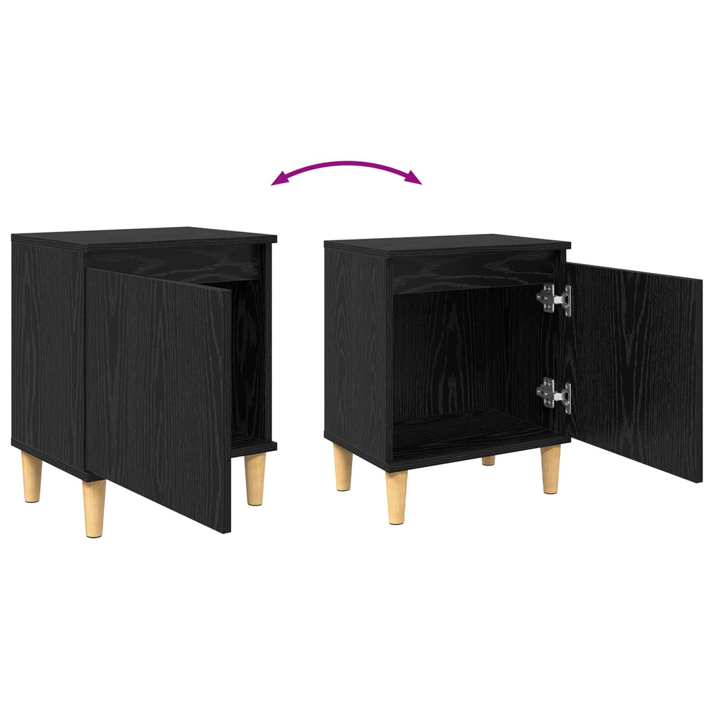 vidaXL Szafka Nocna Czarny Dąb 40 x 30 x 50 cm Materiał drewnopochodny
